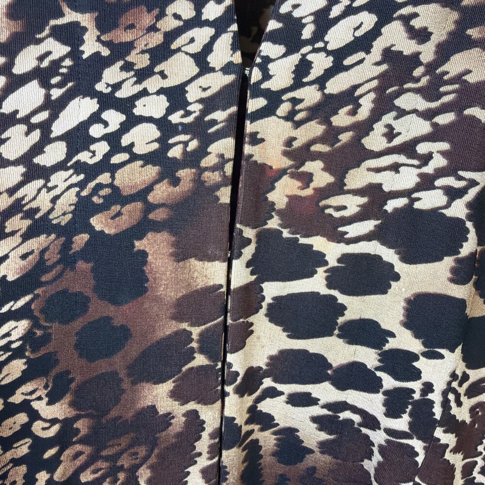 Chico's 3 Travelers Peplum Hem Jacket xl Brown Animal Print bohemian vintage - Picture 5 of 13